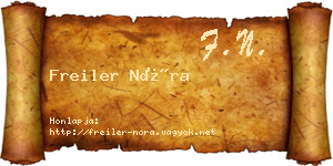 Freiler Nóra névjegykártya